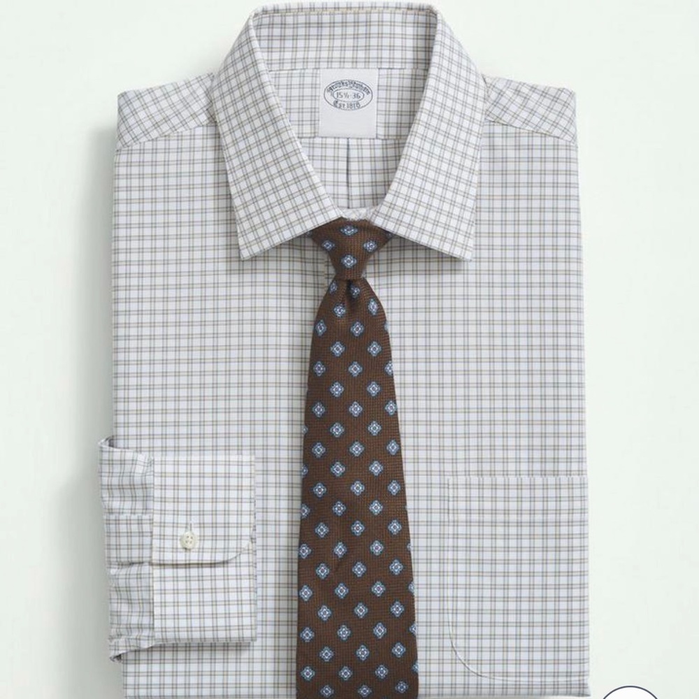 Men’s NWT Brooks Brothers Button Down Dress Shirt, Size 17-33